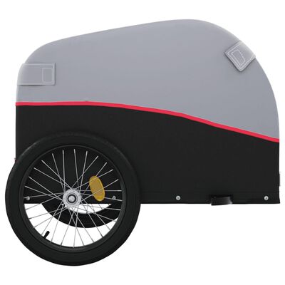 vidaXL Bike Trailer Black and Red 99.2 lb Iron