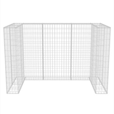 vidaXL Gabion Double Wheelie Bin Surround Steel 70.9"x39.4"x47.2"