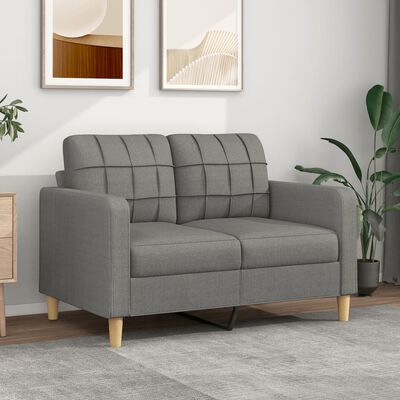 vidaXL 2-Seater Sofa Dark Gray 47.2" Fabric