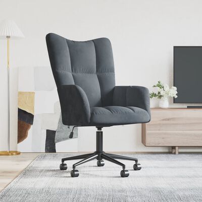 vidaXL Relaxing Chair Dark Gray Velvet