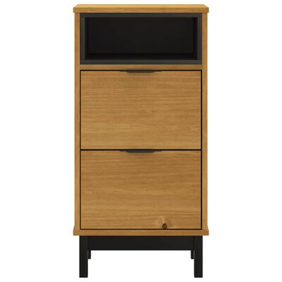 vidaXL Bedside Cabinet FLAM 15.7"x13.8"x31.5" Solid Wood Pine