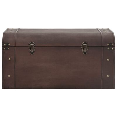 vidaXL Treasure Chest with Latches Dark Brown 31.3"x15.6"x15.6" Plywood