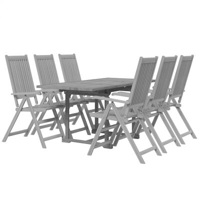 vidaXL 7 Piece Patio Dining Set Solid Wood Acacia