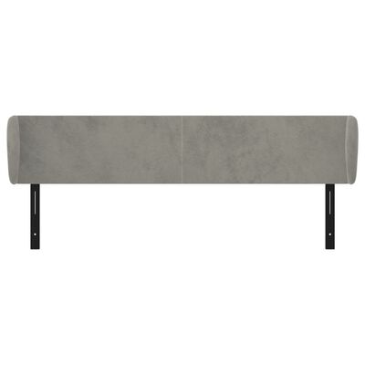 vidaXL Headboard with Ears Light Gray 79.9"x9.1"x30.7"/34.6" Velvet