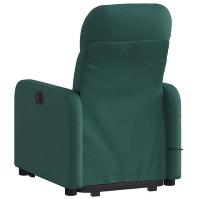 vidaXL Electric Stand up Massage Recliner Chair Dark Green Fabric