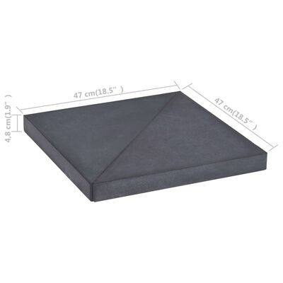 vidaXL Umbrella Weight Plate Black Granite Square 33.1 lb