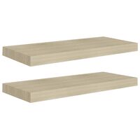 vidaXL Floating Wall Shelves 2 pcs Oak 23.6"x9.3"x1.5" MDF