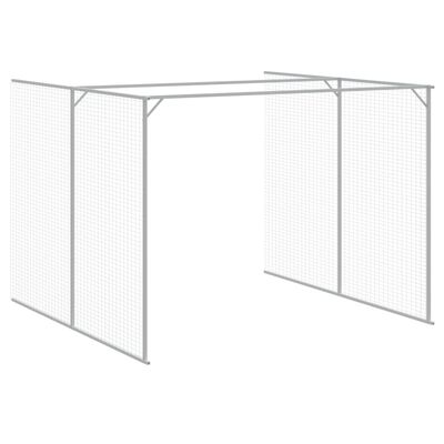 vidaXL Dog House with Run Anthracite 84.3"x340.6"x71.3" Galvanized Steel