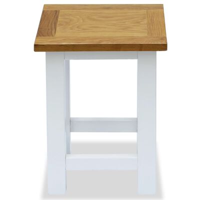 vidaXL End Table 10.6"x9.4"x14.6" Solid Oak Wood