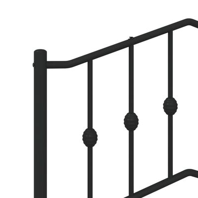 vidaXL Metal Bed Frame with Headboard and Footboard Black 39.4"x78.7"