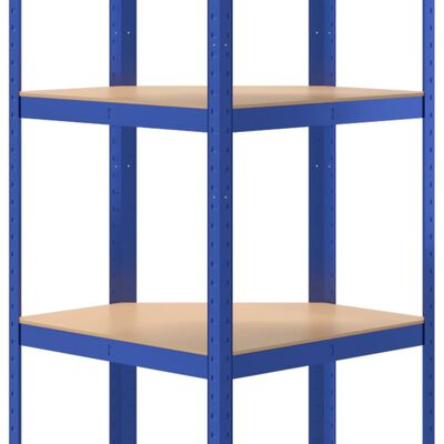 vidaXL 5-Layer Shelves 2 pcs Blue Steel&Engineered Wood