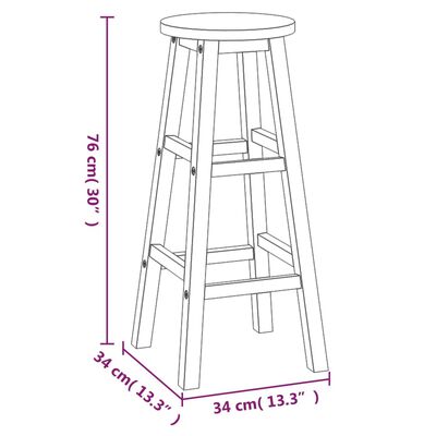 vidaXL 5 Piece Patio Bar Set Solid Wood Acacia