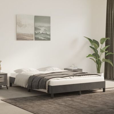 vidaXL Bed Frame Dark Gray 53.9"x74.8" Full Velvet