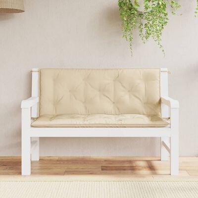 vidaXL Garden Bench Cushion Beige 47.2"x(19.7"+19.7")x2.8" Oxford Fabric