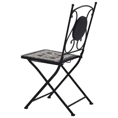 vidaXL Mosaic Bistro Chairs 2 pcs Gray