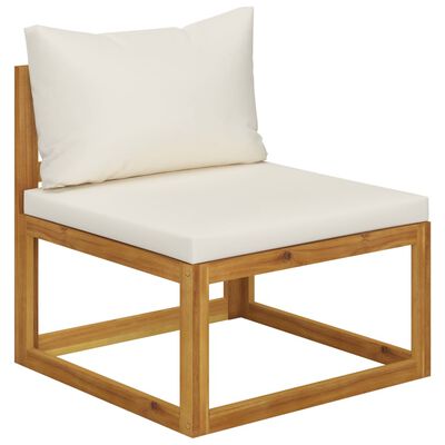 vidaXL 9 Piece Patio Lounge Set with Cushion Cream Solid Acacia Wood