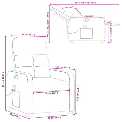 vidaXL Massage Recliner Chair Dark Green Fabric