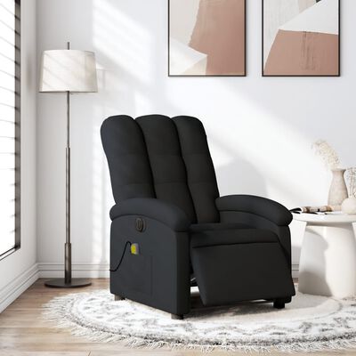 vidaXL Electric Massage Recliner Chair Black Fabric