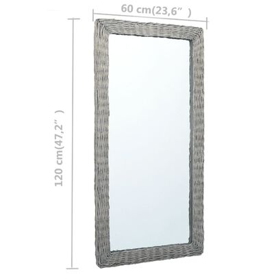 vidaXL Mirror 47.2"x23.6" Wicker