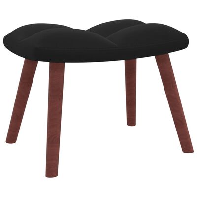 vidaXL Relaxing Chair with a Stool Black Velvet