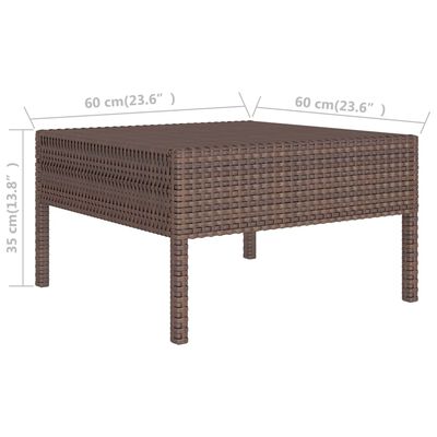 vidaXL 10 Piece Patio Lounge Set with Cushions Poly Rattan Brown