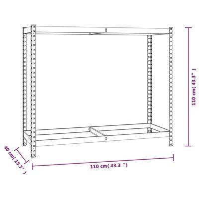 vidaXL 2-Layer Tire Racks 4 pcs Silver 43.3"x15.7"x43.3" Steel