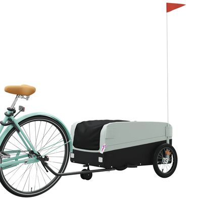 vidaXL Bike Trailer Black and Gray 99.2 lb Iron