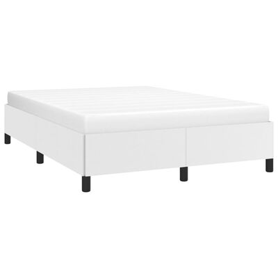 vidaXL Bed Frame White 59.8"x79.9" Queen Faux Leather