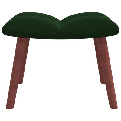 vidaXL Rocking Chair with a Stool Dark Green Velvet