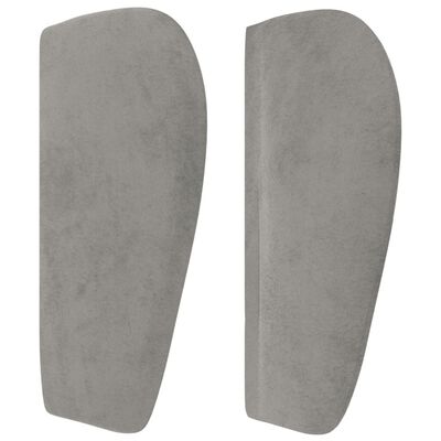 vidaXL Headboard with Ears Light Gray 64.2"x9.1"x30.7"/34.6" Velvet