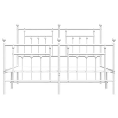 vidaXL Metal Bed Frame without Mattress with Footboard White 59.1"x78.7"