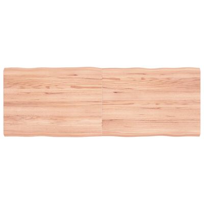 vidaXL Table Top Light Brown 55.1"x19.7"x(0.8"-1.6") Treated Solid Wood Live Edge