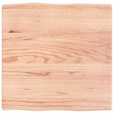 vidaXL Table Top Light Brown 23.6"x23.6"x(0.8"-1.6") Treated Solid Wood Live Edge