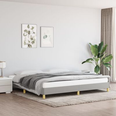 vidaXL Bed Frame Light Gray 76"x79.9" King Fabric