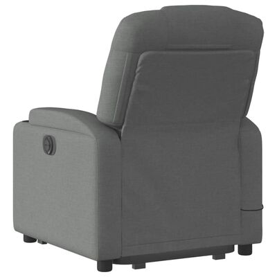 vidaXL Stand up Massage Recliner Chair Dark Gray Fabric