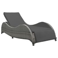 vidaXL Sun Lounger with Cushion Poly Rattan Anthracite