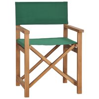 vidaXL Director's Chair Solid Teak Wood Green