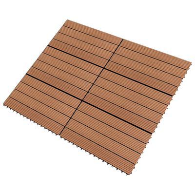 vidaXL WPC Tiles 23.6"x11.8" 6 pcs 10.8ft² Brown