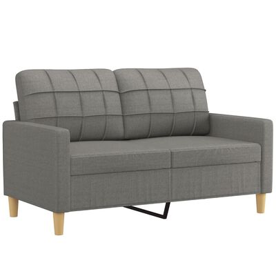 vidaXL 2-Seater Sofa Dark Gray 47.2" Fabric