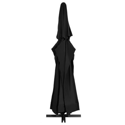 vidaXL Garden Parasol with Aluminum Pole 196.9" Black