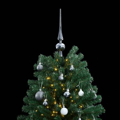 vidaXL Artificial Hinged Christmas Tree 300 LEDs & Ball Set 94.5"