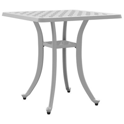 vidaXL Patio Table White 20.9"x20.9"x20.9" Cast Aluminum