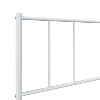 vidaXL Metal Bed Frame without Mattress with Footboard White 39.4"x78.7"