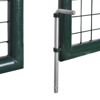 vidaXL Double Door Fence Gate Powder-Coated Steel