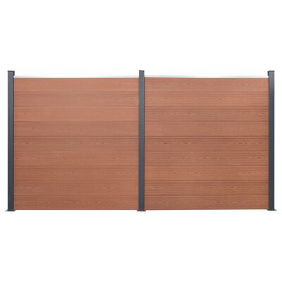 vidaXL Fence Panel Set Brown 139"x73.2" WPC