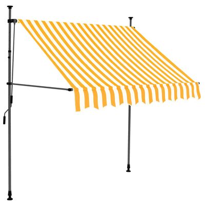 vidaXL Manual Retractable Awning with LED 78.7" White and Orange