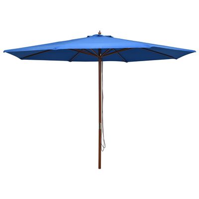 vidaXL Garden Parasol with Wooden Pole 137.8" Blue