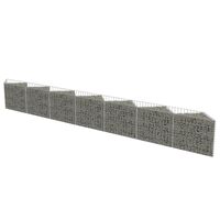 vidaXL Gabion Wall Galvanized Steel 177.2"x11.8"x19.7"