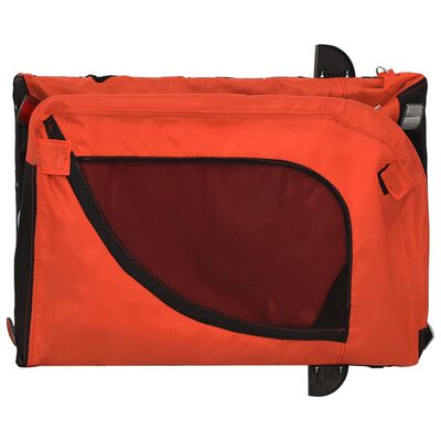 vidaXL Pet Bike Trailer Orange and Black Oxford Fabric and Iron