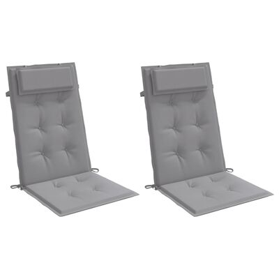 vidaXL Highback Chair Cushions 2 pcs Gray Oxford Fabric